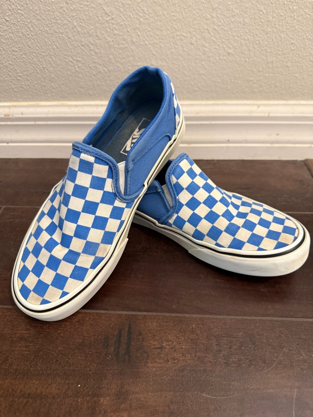 Vans Slip-On Checkerboard in Blue and White